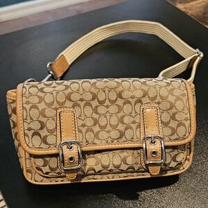 Vintage Coach Signature Jacquard Belt Bag